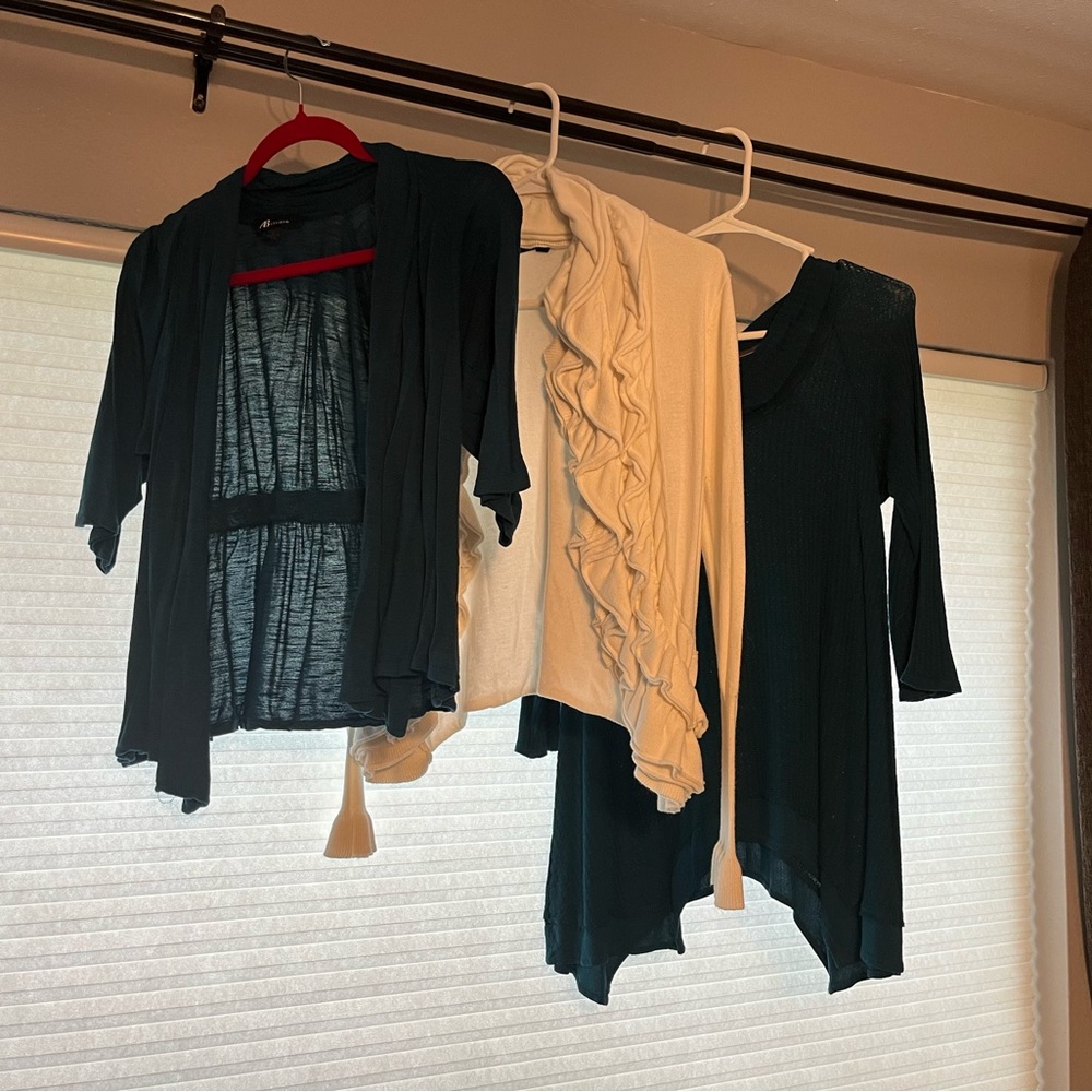 Maurices and Similar Teal and Cream Cardigans